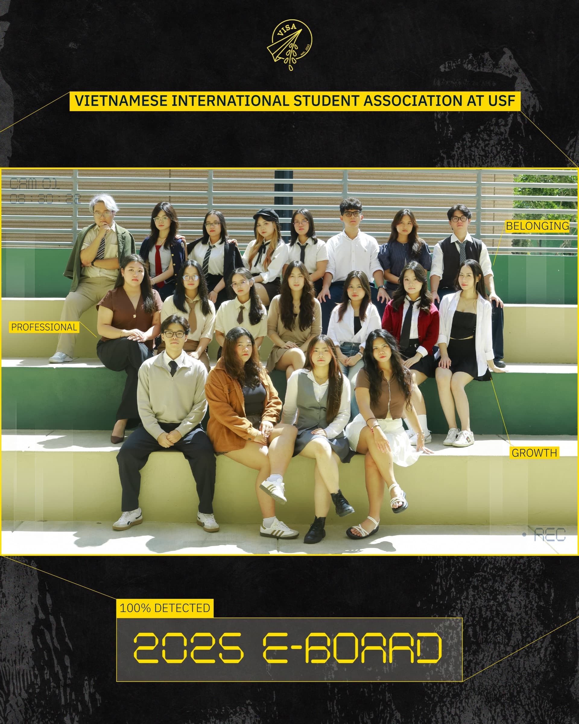 The VISA at USF executive board together on campus